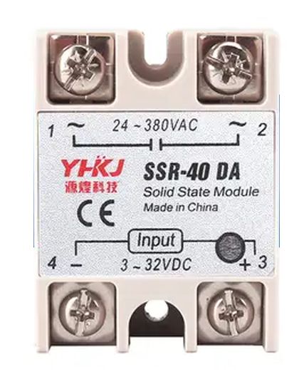 Relais Solid State 2-pins 12-32v, 1xNO 40A 380V SSR-40DA YHKJ